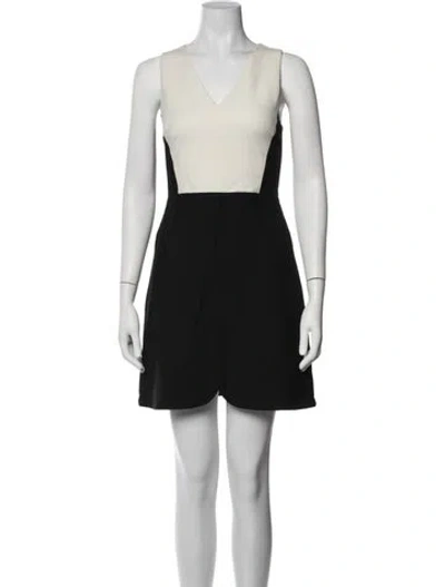 Pre-owned Tibi V-neck Mini Dress In Black