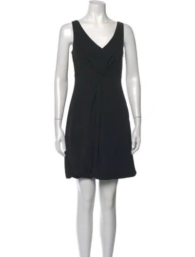 Pre-owned Tibi V-neck Mini Dress In Black