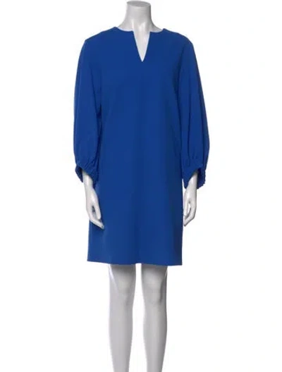 Pre-owned Tibi V-neck Mini Dress In Blue