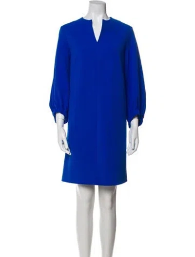 Pre-owned Tibi V-neck Mini Dress In Blue