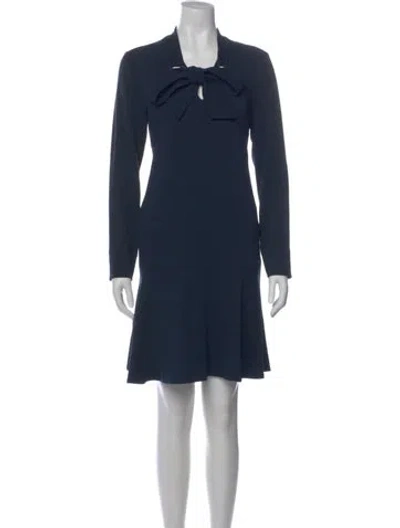 Pre-owned Tibi V-neck Mini Dress In Blue