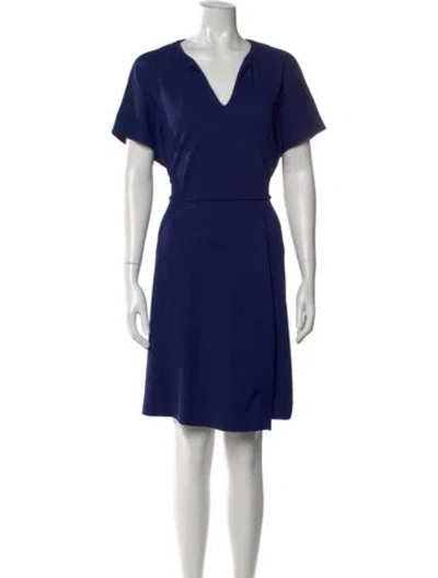 Pre-owned Tibi V-neck Mini Dress In Blue