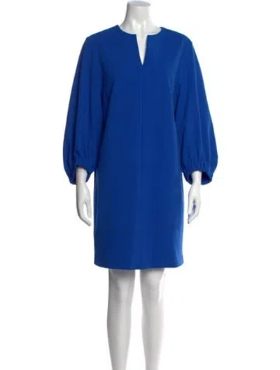 Pre-owned Tibi V-neck Mini Dress In Blue
