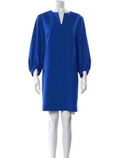 Pre-owned Tibi V-neck Mini Dress In Blue