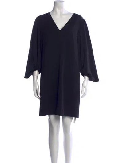 Pre-owned Tibi V-neck Mini Dress In Blue