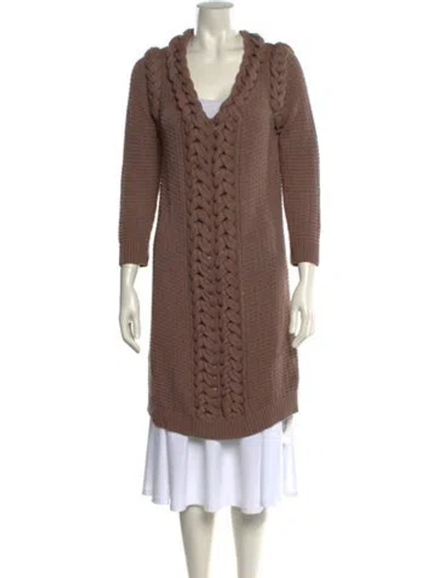 Pre-owned Tibi V-neck Mini Dress In Brown