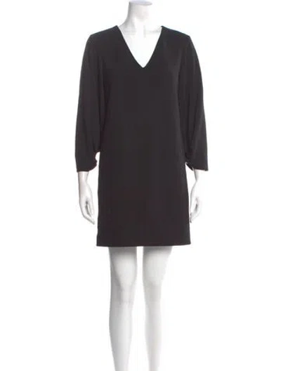 Pre-owned Tibi V-neck Mini Dress In Gray