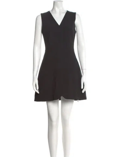 Pre-owned Tibi V-neck Mini Dress In Gray