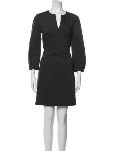 Pre-owned Tibi V-neck Mini Dress In Gray