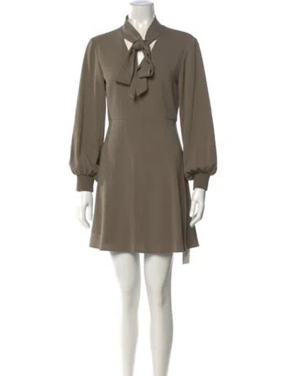 Pre-owned Tibi V-neck Mini Dress In Green