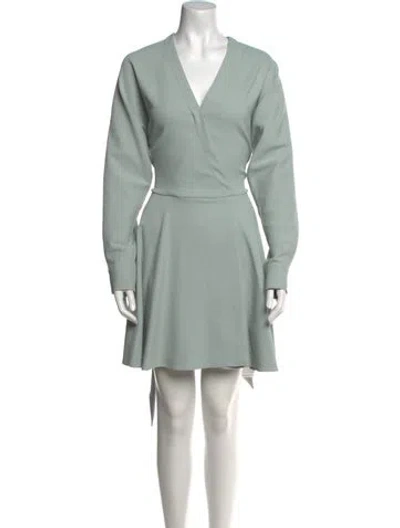 Pre-owned Tibi V-neck Mini Dress In Green