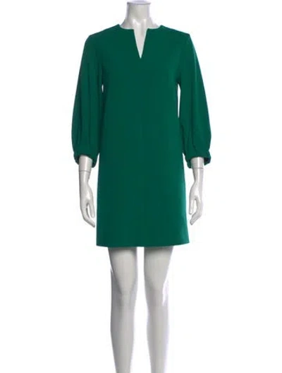 Pre-owned Tibi V-neck Mini Dress In Green