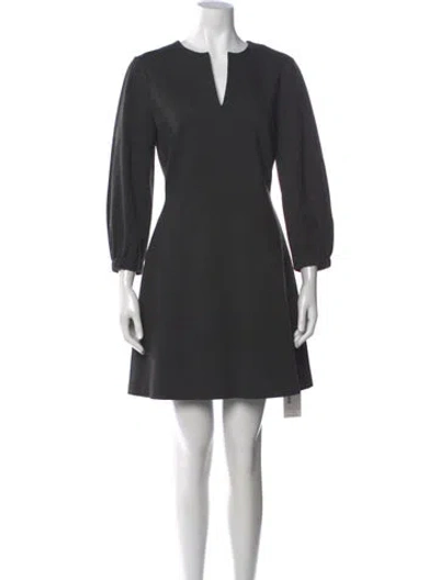 Pre-owned Tibi V-neck Mini Dress In Grey