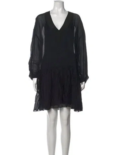 Pre-owned Tibi V-neck Mini Dress In Multi