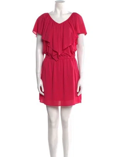 Pre-owned Tibi V-neck Mini Dress In Pink