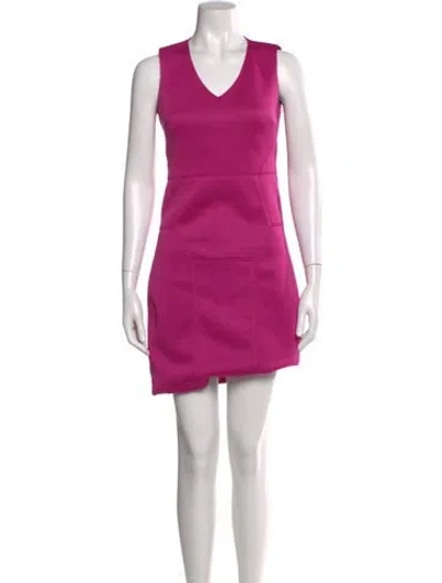 Pre-owned Tibi V-neck Mini Dress In Pink
