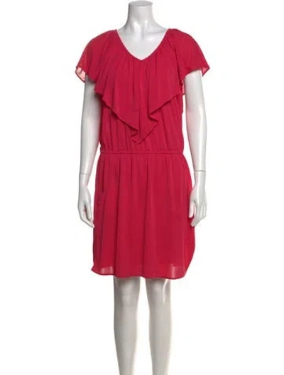Pre-owned Tibi V-neck Mini Dress In Pink