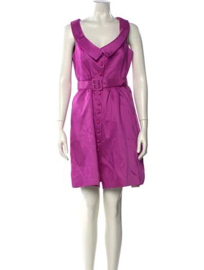 Pre-owned Tibi V-neck Mini Dress In Purple