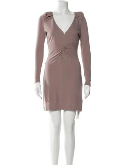 Pre-owned Tibi V-neck Mini Dress In Purple