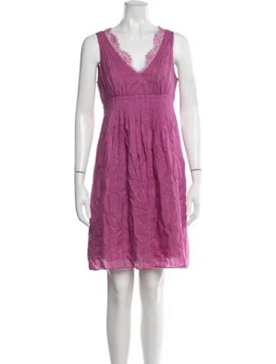 Pre-owned Tibi V-neck Mini Dress In Purple