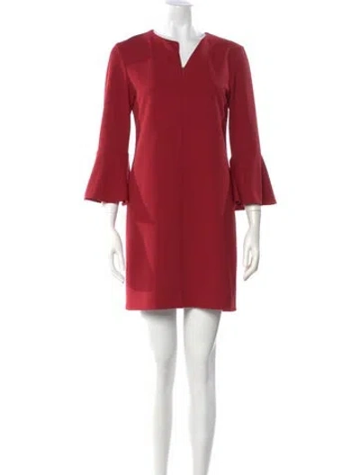 Pre-owned Tibi V-neck Mini Dress In Red
