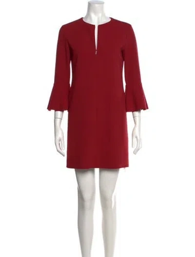 Pre-owned Tibi V-neck Mini Dress In Red