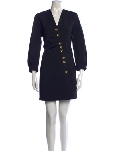 Pre-owned Tibi V-neck Mini Dress W/ Tags In Black