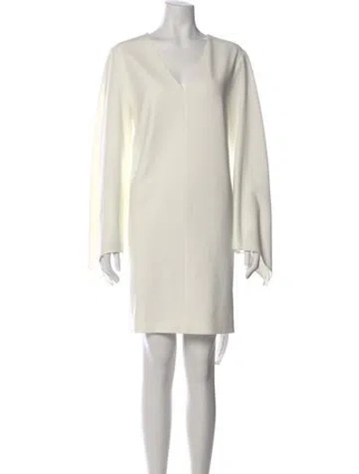 Pre-owned Tibi V-neck Mini Dress W/ Tags In Neutral