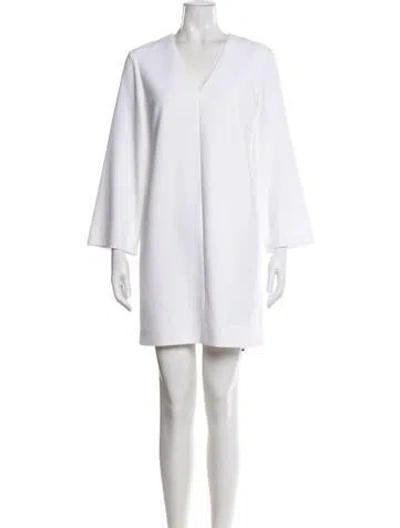 Pre-owned Tibi V-neck Mini Dress W/ Tags In White