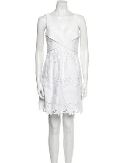Pre-owned Tibi V-neck Mini Dress In White