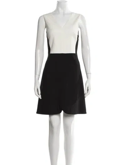 Pre-owned Tibi V-neck Mini Dress In White