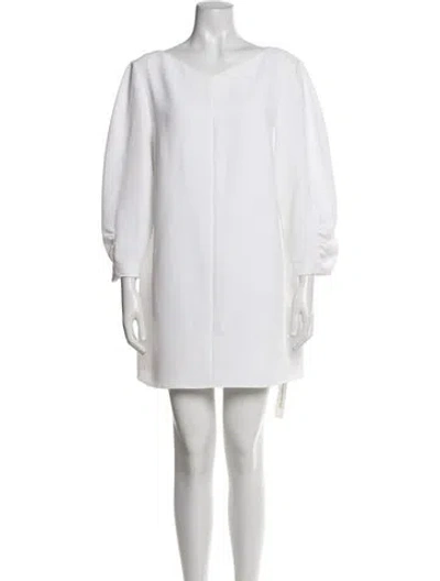 Pre-owned Tibi V-neck Mini Dress In White