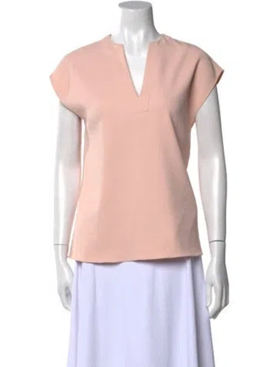 Pre-owned Tibi V-neck Short Sleeve Blouse In Pink