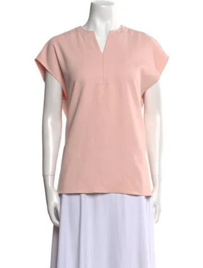 Pre-owned Tibi V-neck Short Sleeve Top In Pink