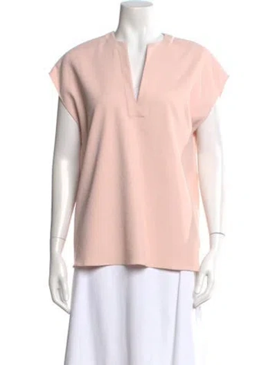 Pre-owned Tibi V-neck Short Sleeve Top In Pink