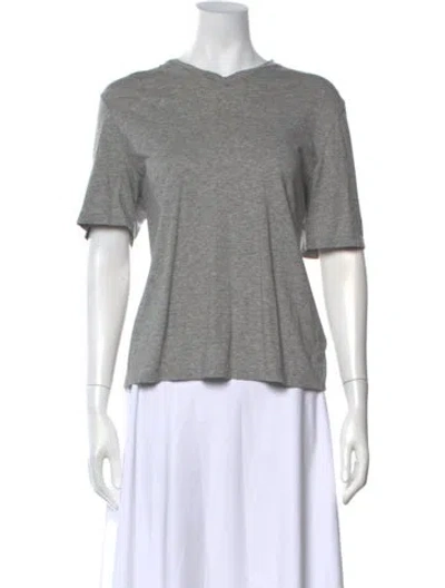 Pre-owned Tibi V-neck Short Sleeve T-shirt In Grey