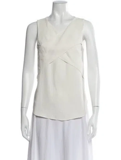 Pre-owned Tibi V-neck Sleeveless Blouse In Neutral