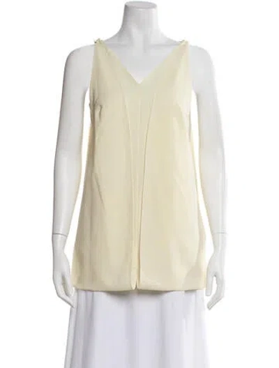 Pre-owned Tibi V-neck Sleeveless Blouse W/ Tags In Neutral