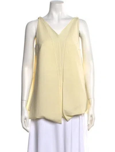 Pre-owned Tibi V-neck Sleeveless Blouse W/ Tags In Yellow