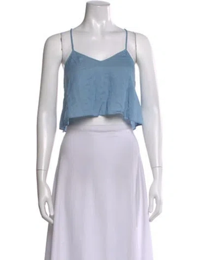 Pre-owned Tibi V-neck Sleeveless Crop Top In Multi