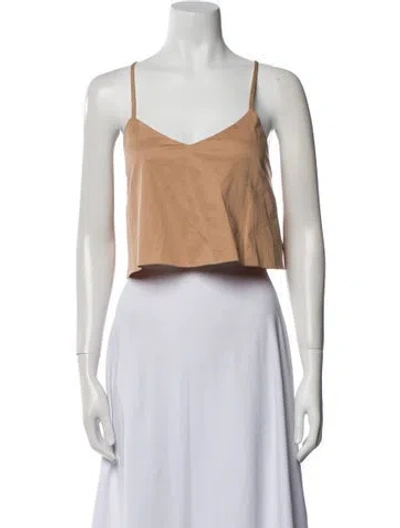 Pre-owned Tibi V-neck Sleeveless Crop Top In Neutral