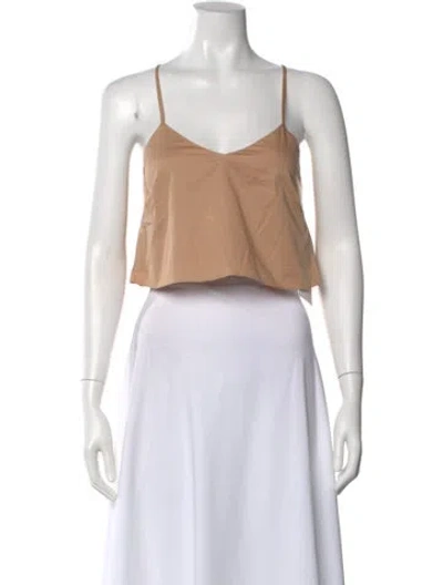 Pre-owned Tibi V-neck Sleeveless Crop Top In Neutral