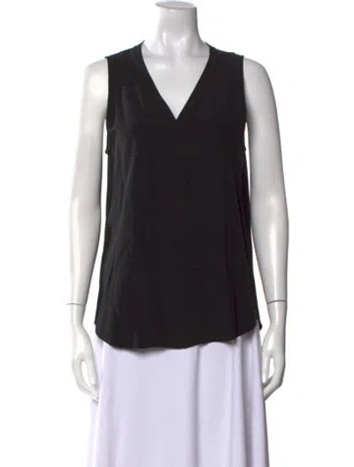 Pre-owned Tibi V-neck Sleeveless Top In Black