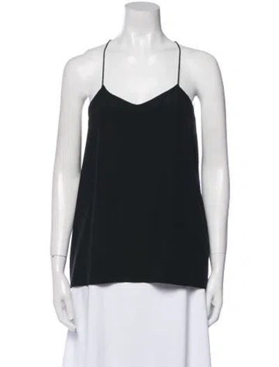 Pre-owned Tibi V-neck Sleeveless Top In Black