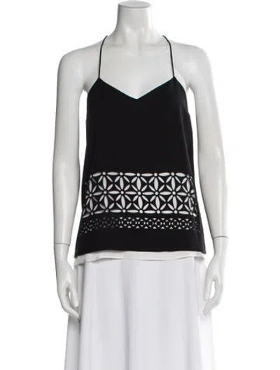 Pre-owned Tibi V-neck Sleeveless Top In Black