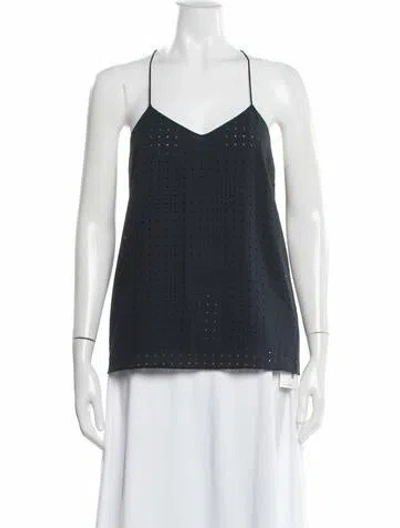 Pre-owned Tibi V-neck Sleeveless Top In Black