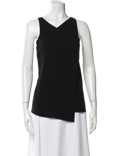Pre-owned Tibi V-neck Sleeveless Top In Black