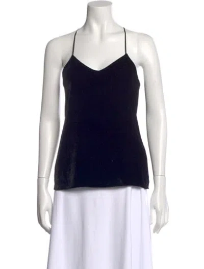 Pre-owned Tibi V-neck Sleeveless Top In Black