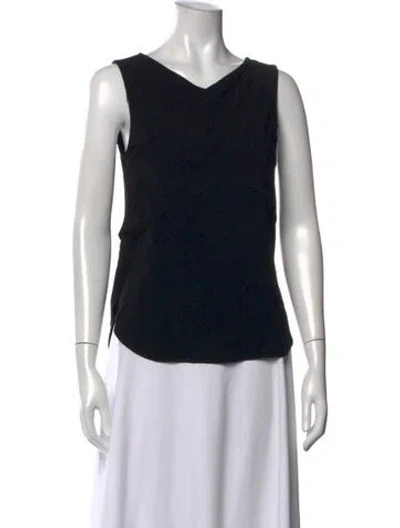 Pre-owned Tibi V-neck Sleeveless Top In Black