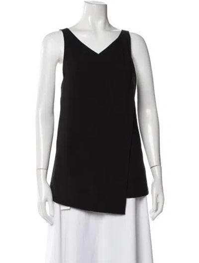Pre-owned Tibi V-neck Sleeveless Top In Black